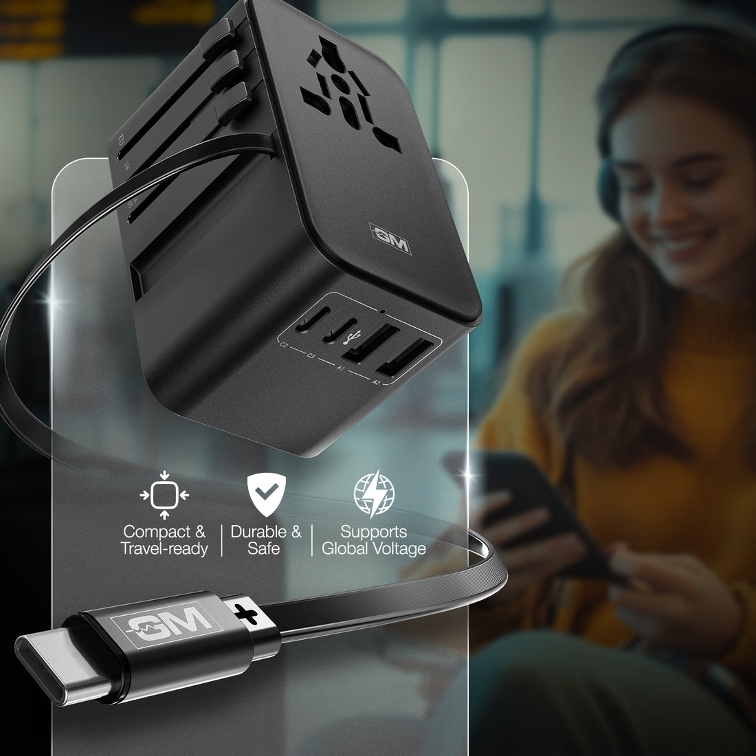 G+ Travelease Pro with Retractable Cable 35W (Black)