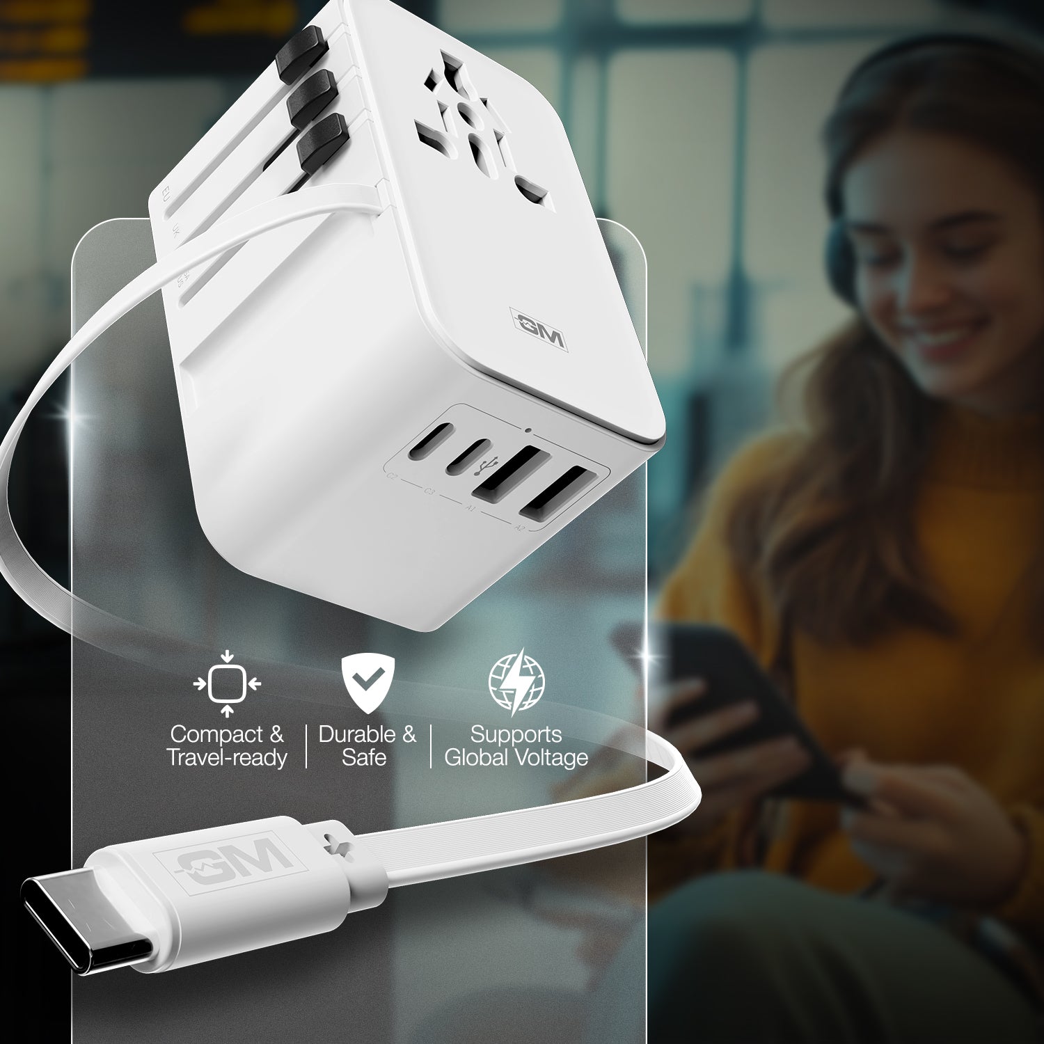 G+ Travelease Pro with Retractable Cable 35W (White)