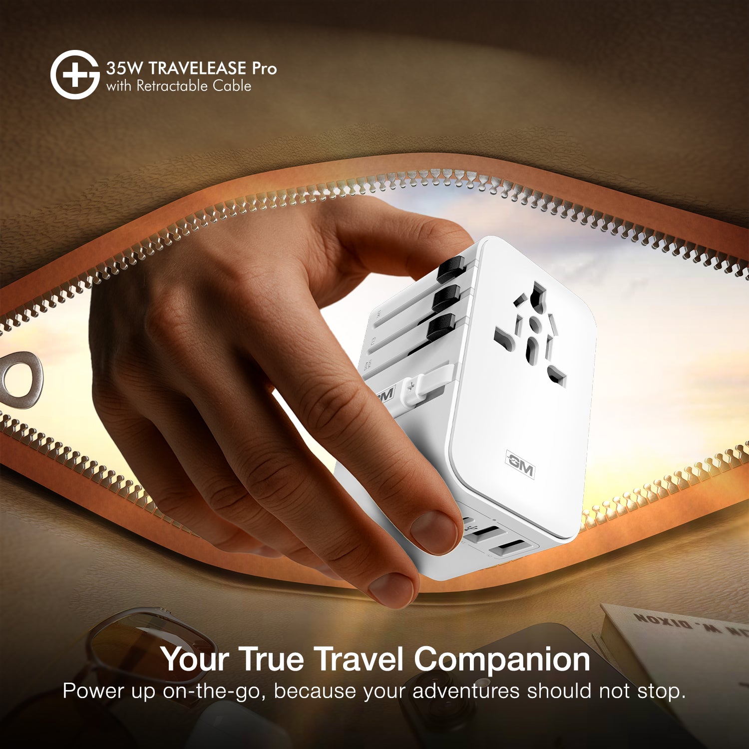 G+ Travelease Pro with Retractable Cable 35W (White)