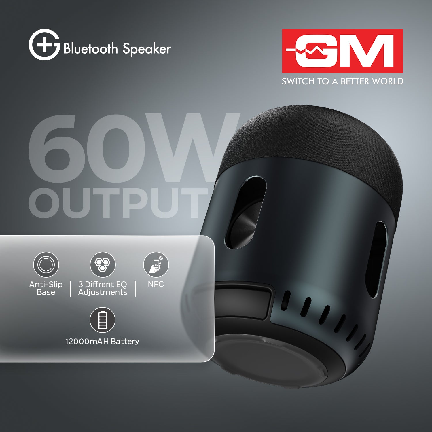 Bluetooth Speaker - 60W, BT 5.0, VOICE CONTROL, 15H PLAYTIME