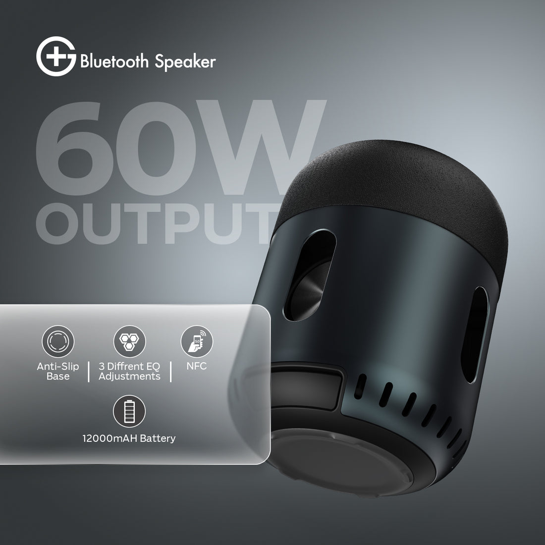 Bluetooth Speaker - 60W, BT 5.0, Voice Control, 15H Playtime
