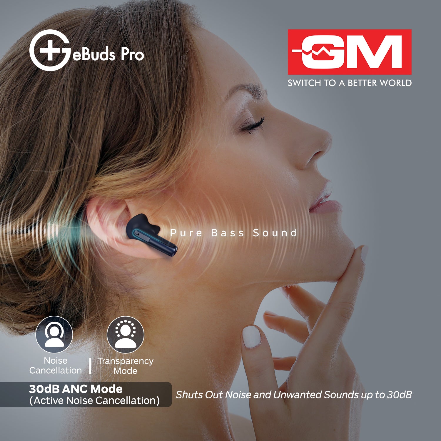 E-BUDS PRO - 30DB ANC, WIRELESS CHARGING (Blue)