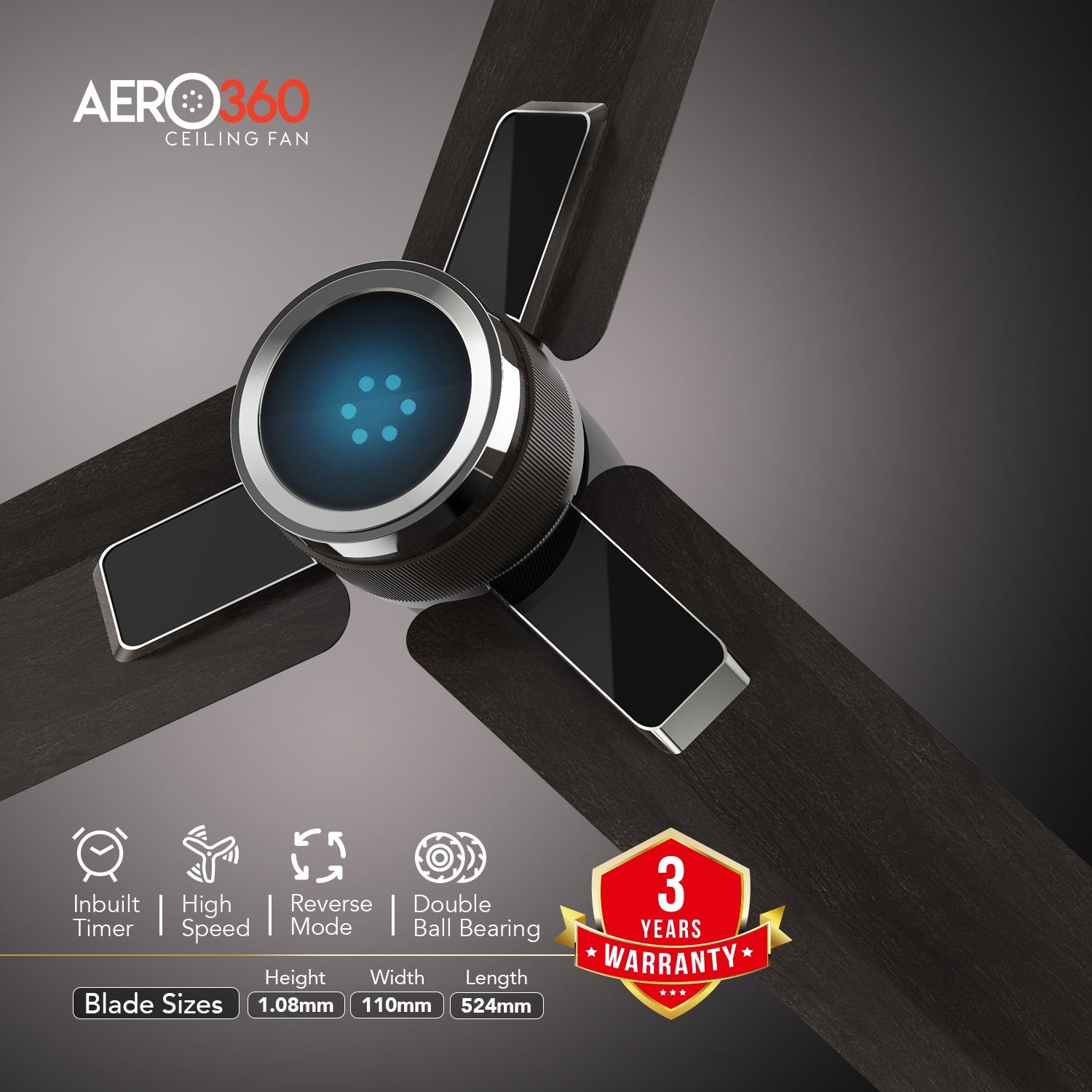 GM Aero 360 - Ceiling Fan (Gunmetal)