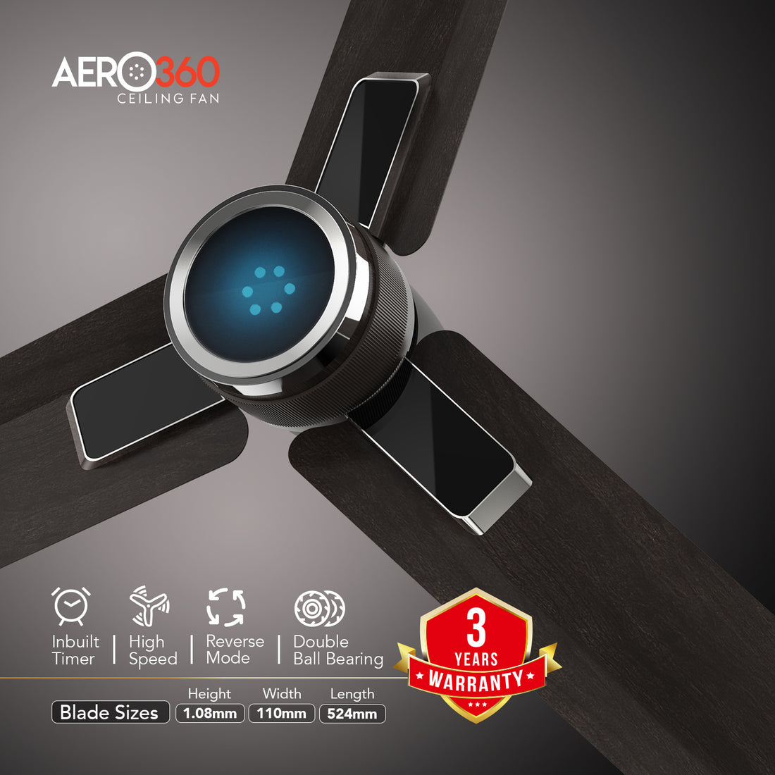GM Aero 360 - Ceiling Fan (Gunmetal)