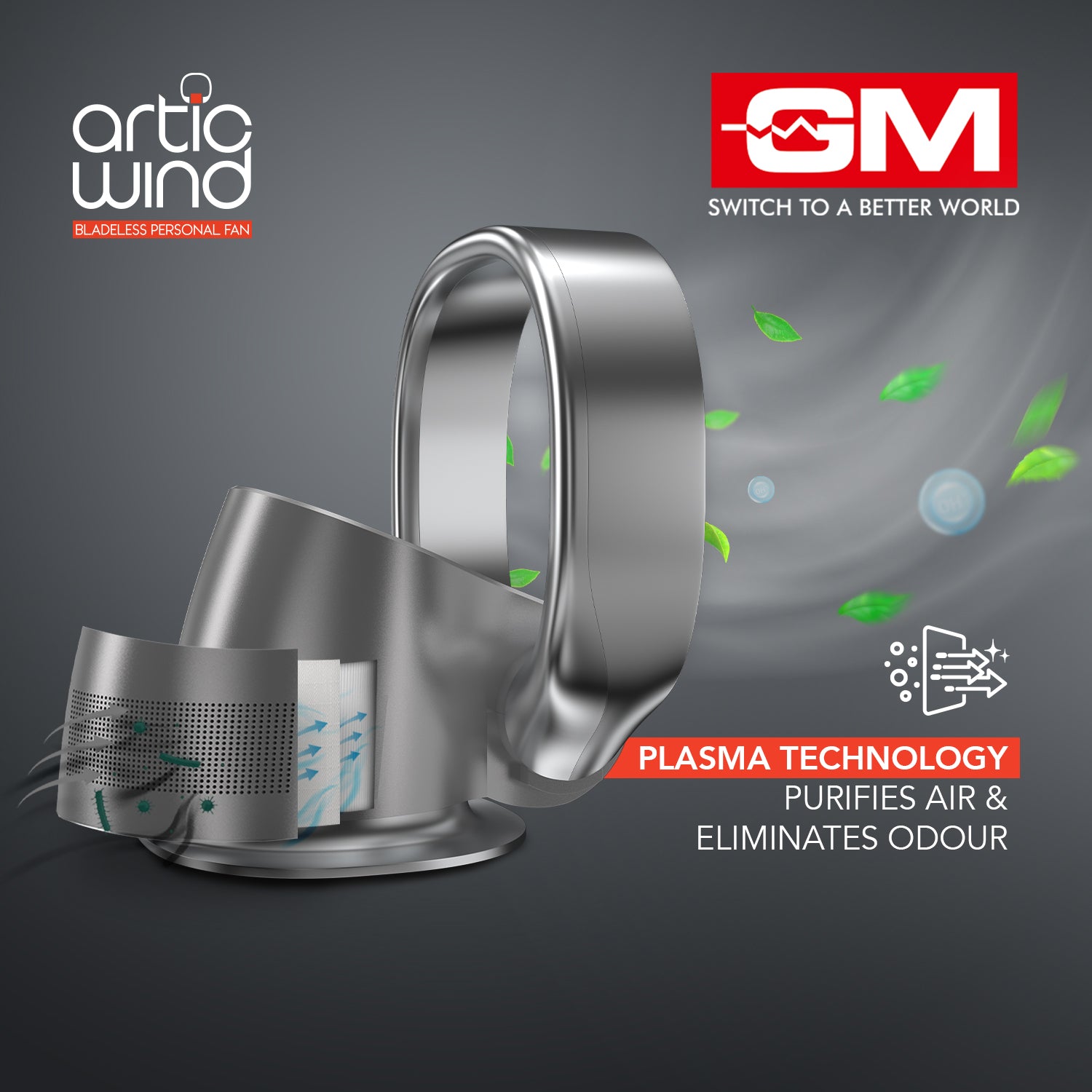 ARTIC WIND BLADELESS PERSONAL FAN (Grey)