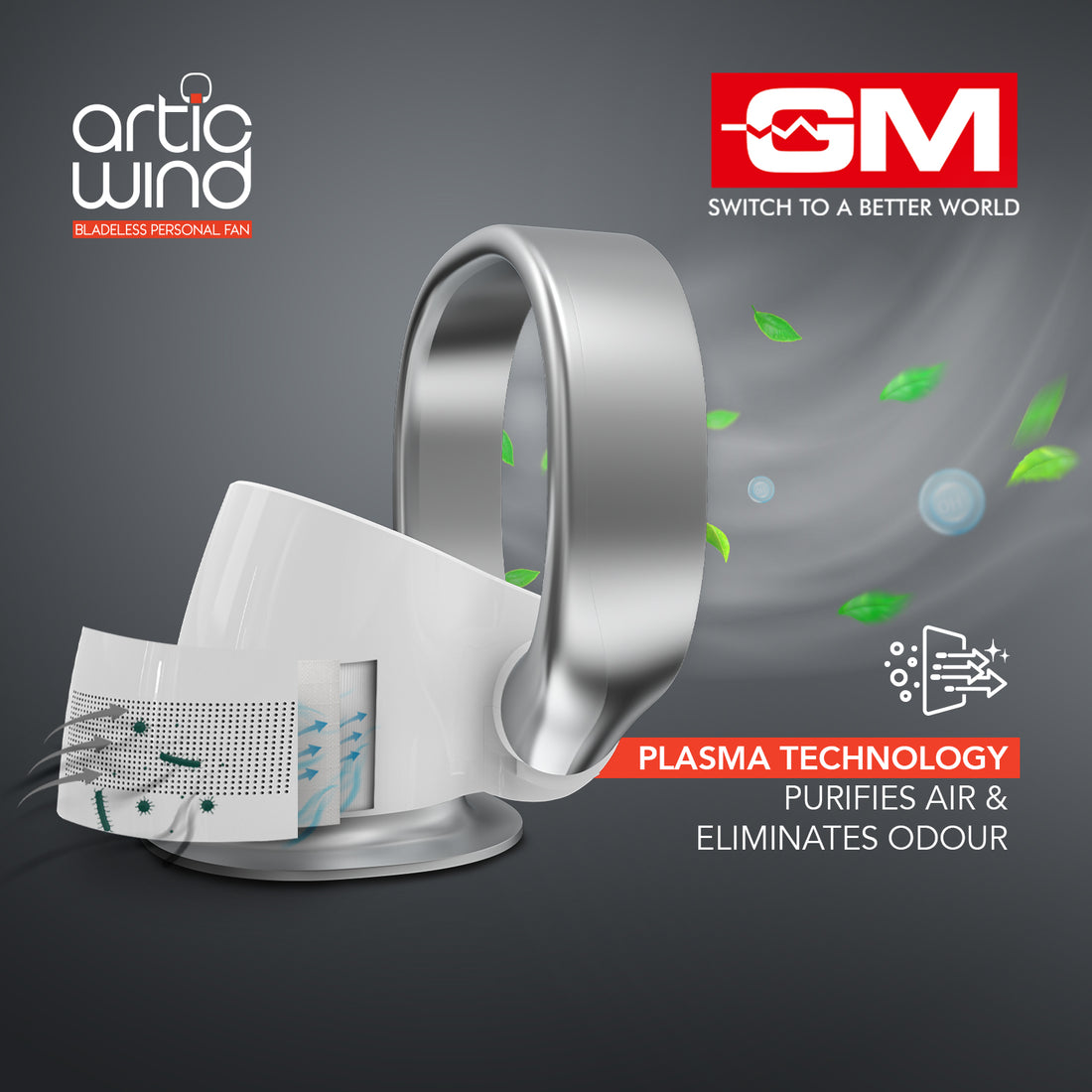 ARTIC WIND BLADELESS PERSONAL FAN (White)