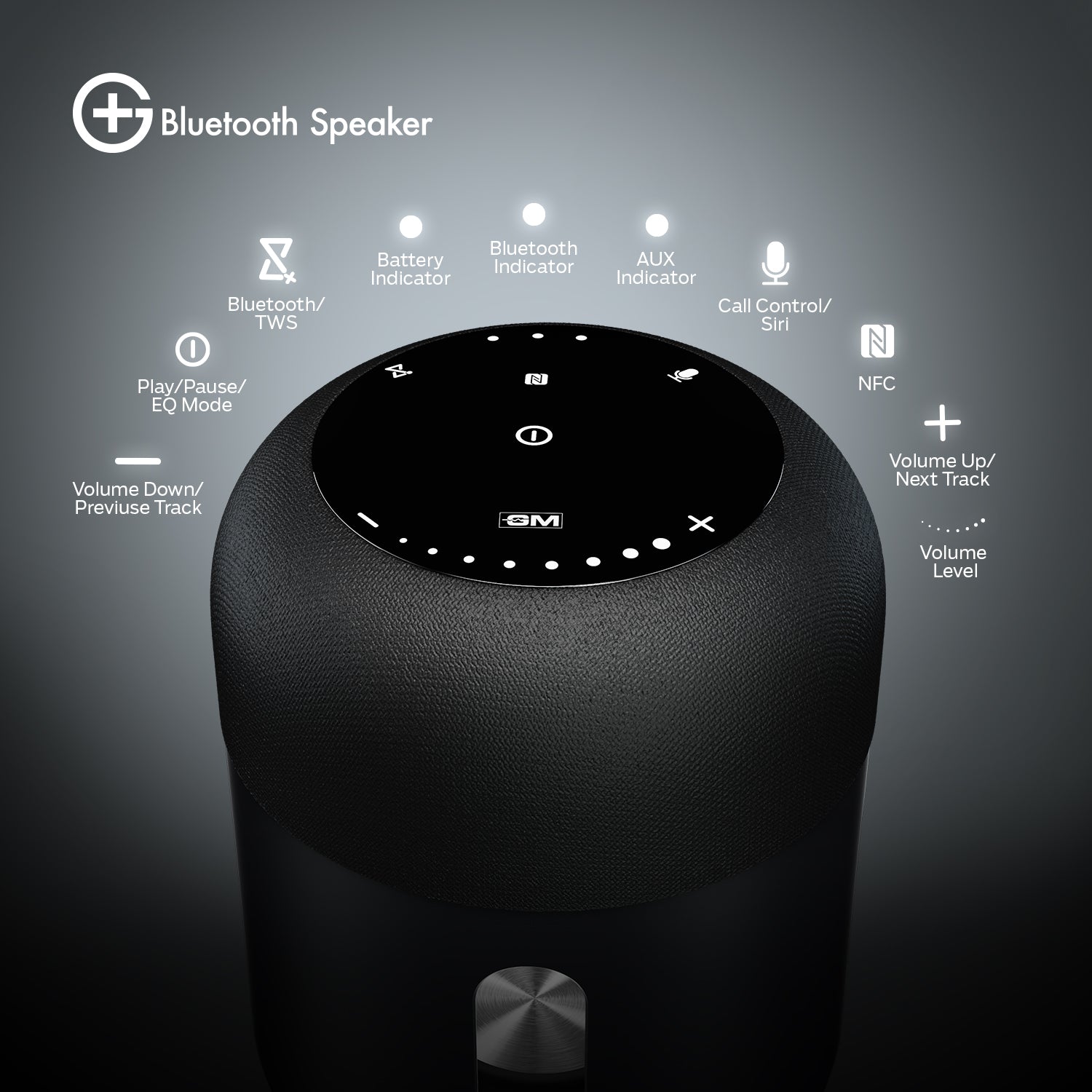 Bluetooth Speaker - 60W, BT 5.0, Voice Control, 15H Playtime