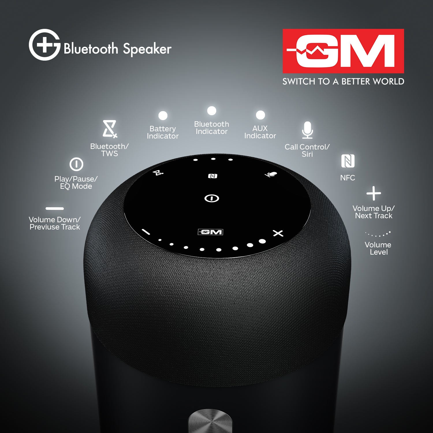 Bluetooth Speaker - 60W, BT 5.0, VOICE CONTROL, 15H PLAYTIME