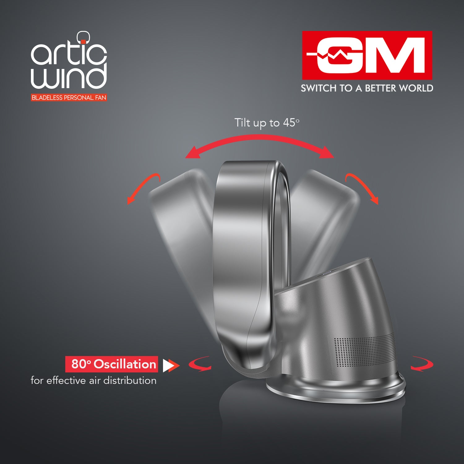 ARTIC WIND BLADELESS PERSONAL FAN (Grey)