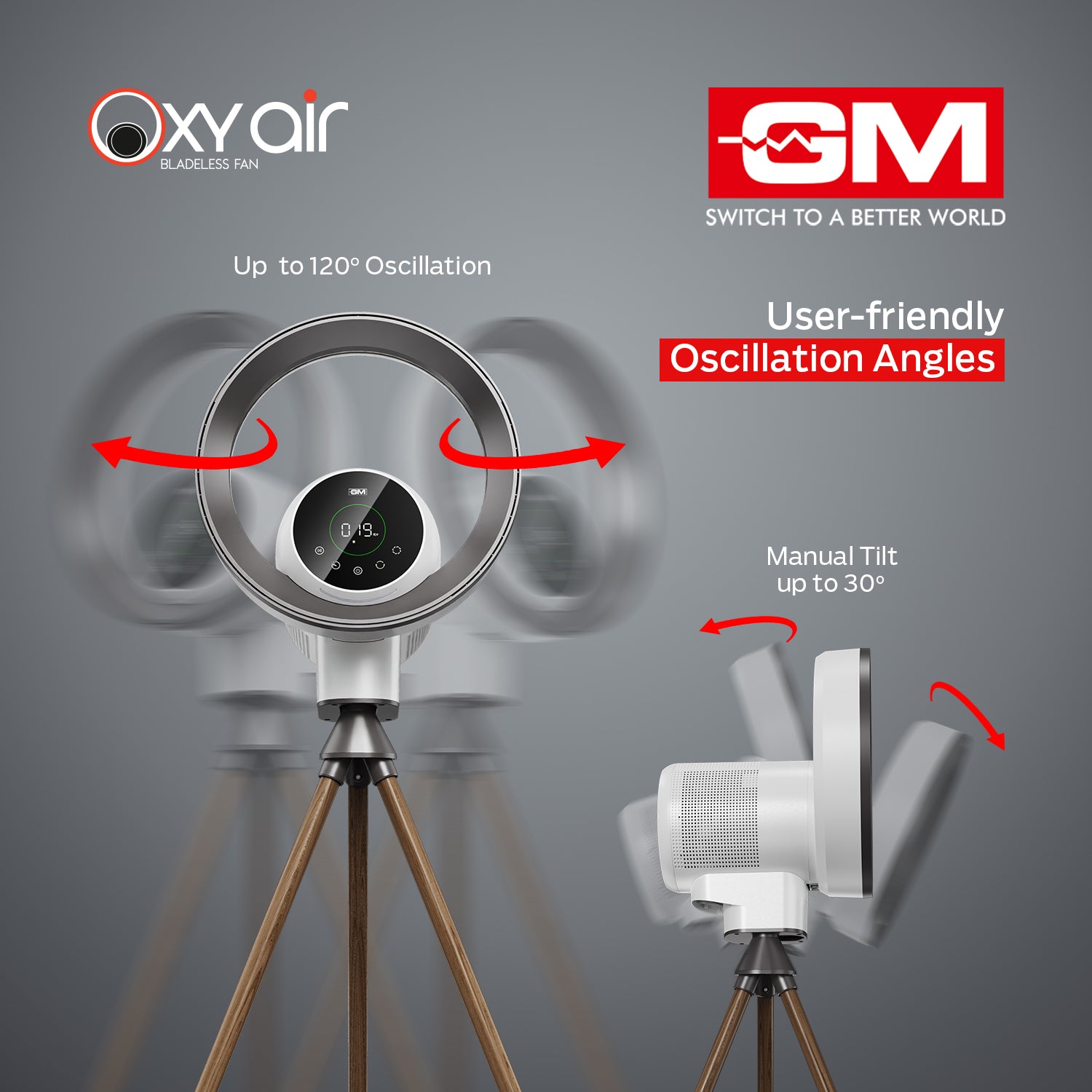 OXY AIR BLADELESS AIRPURIF TRIPOD FAN (Casablanca White)