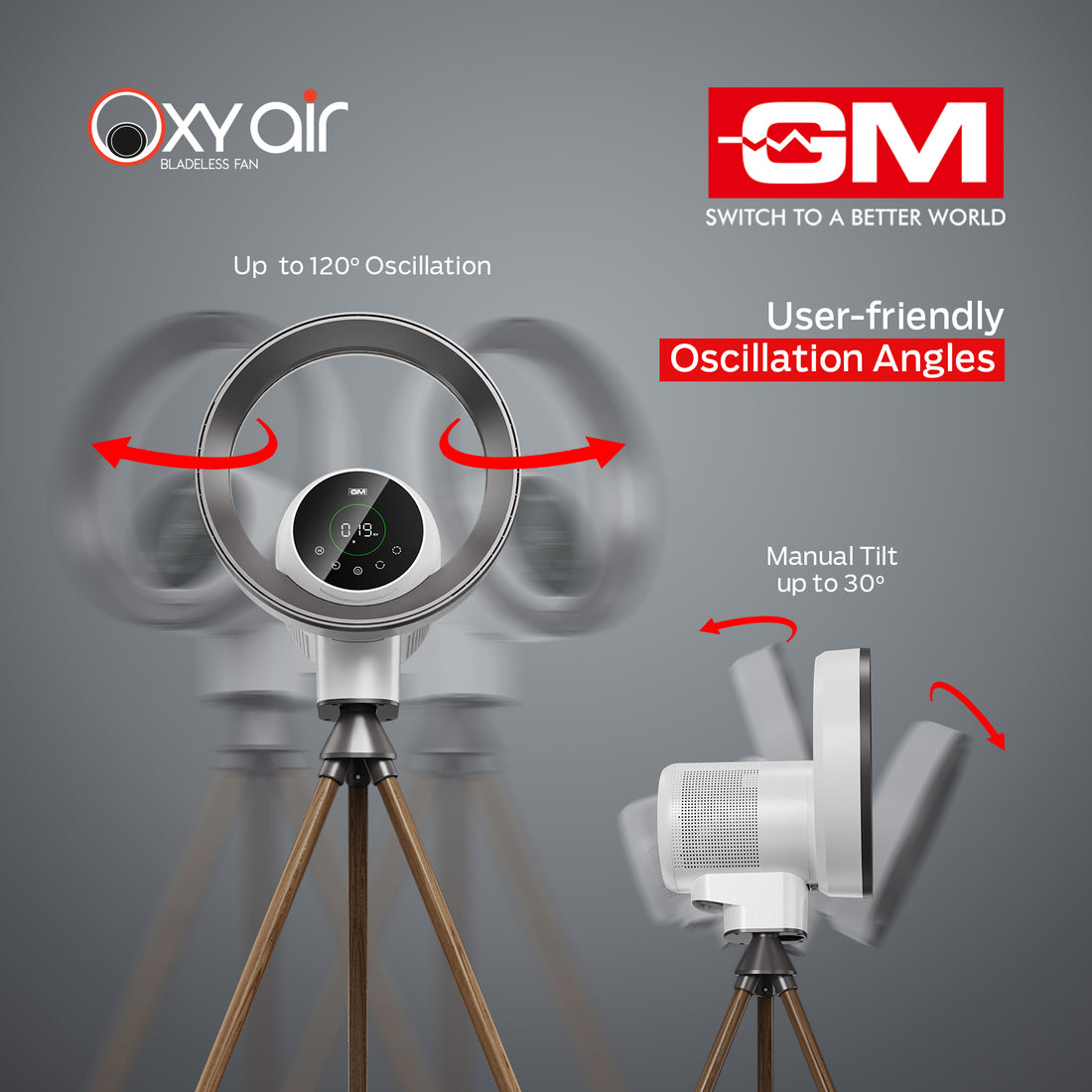 OXY AIR BLADELESS AIRPURIF TRIPOD FAN (Casablanca White)