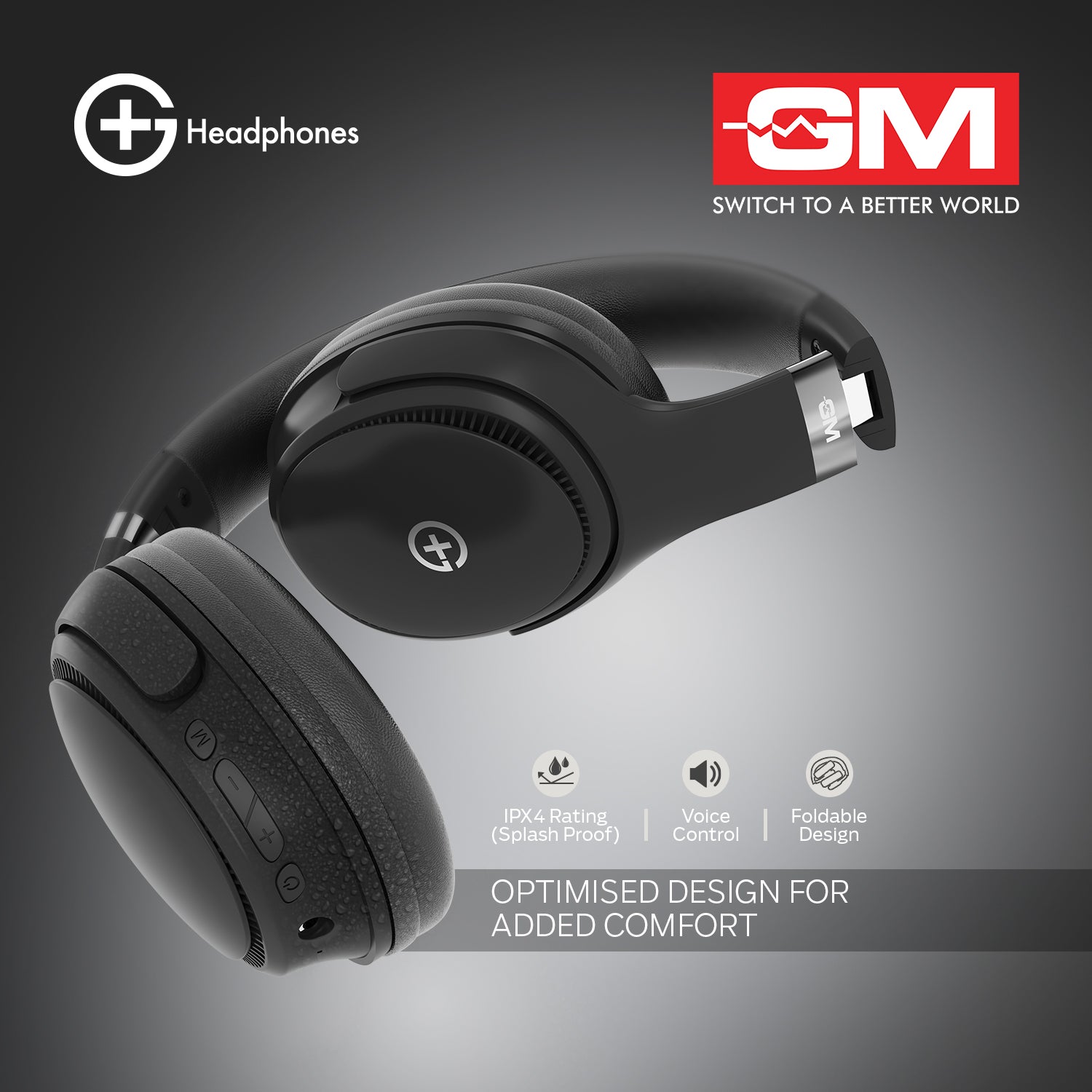 HEADPHONES - BT 5.3, 55H, PURE BASS, LOW LATENCY (Black)