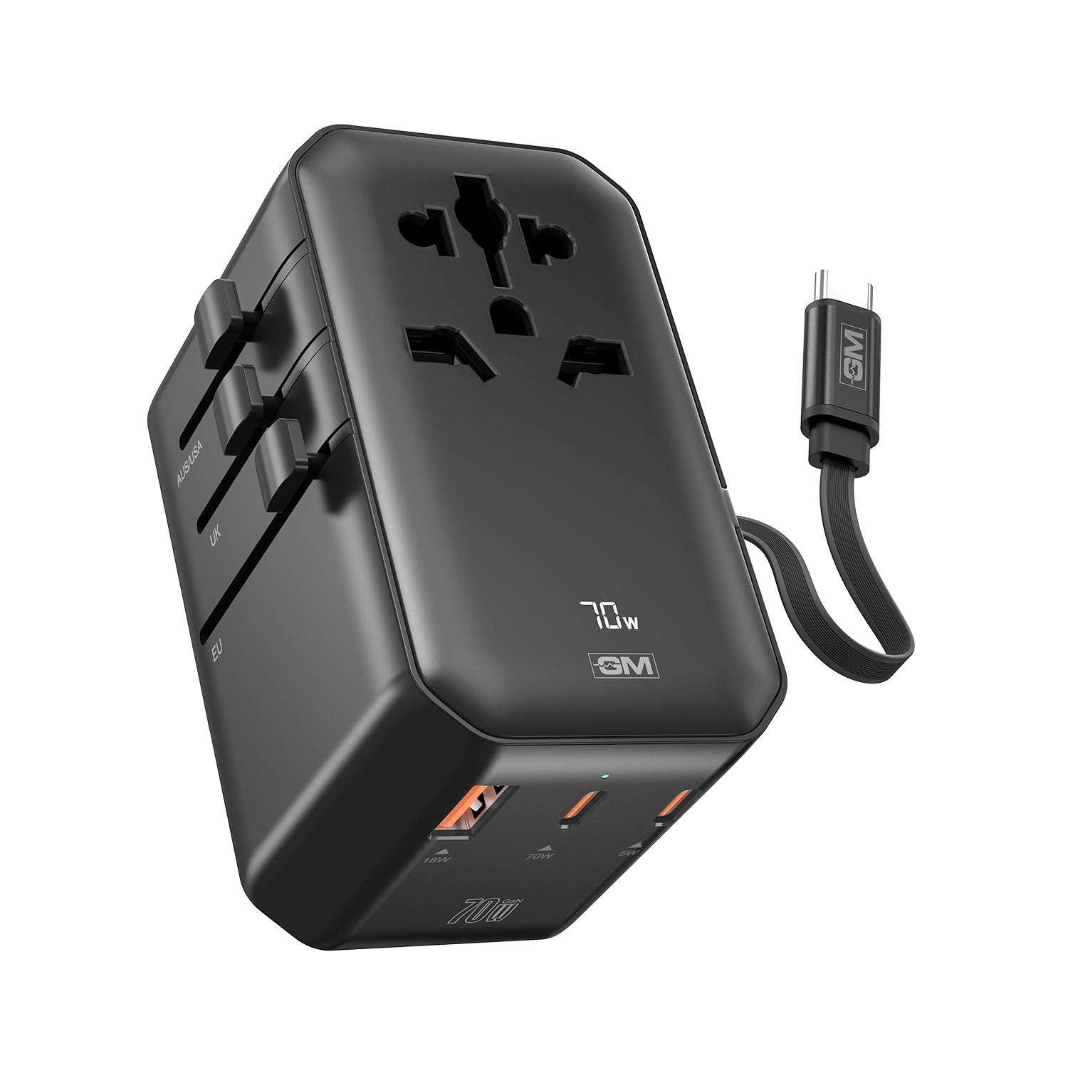 TravelEase Pro 70W with Display - 150 Countries ( Black )