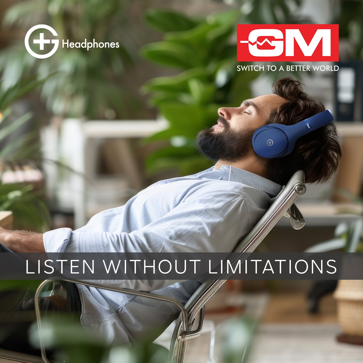 HEADPHONES - BT 5.3, 55H, PURE BASS, LOW LATENCY (Blue)