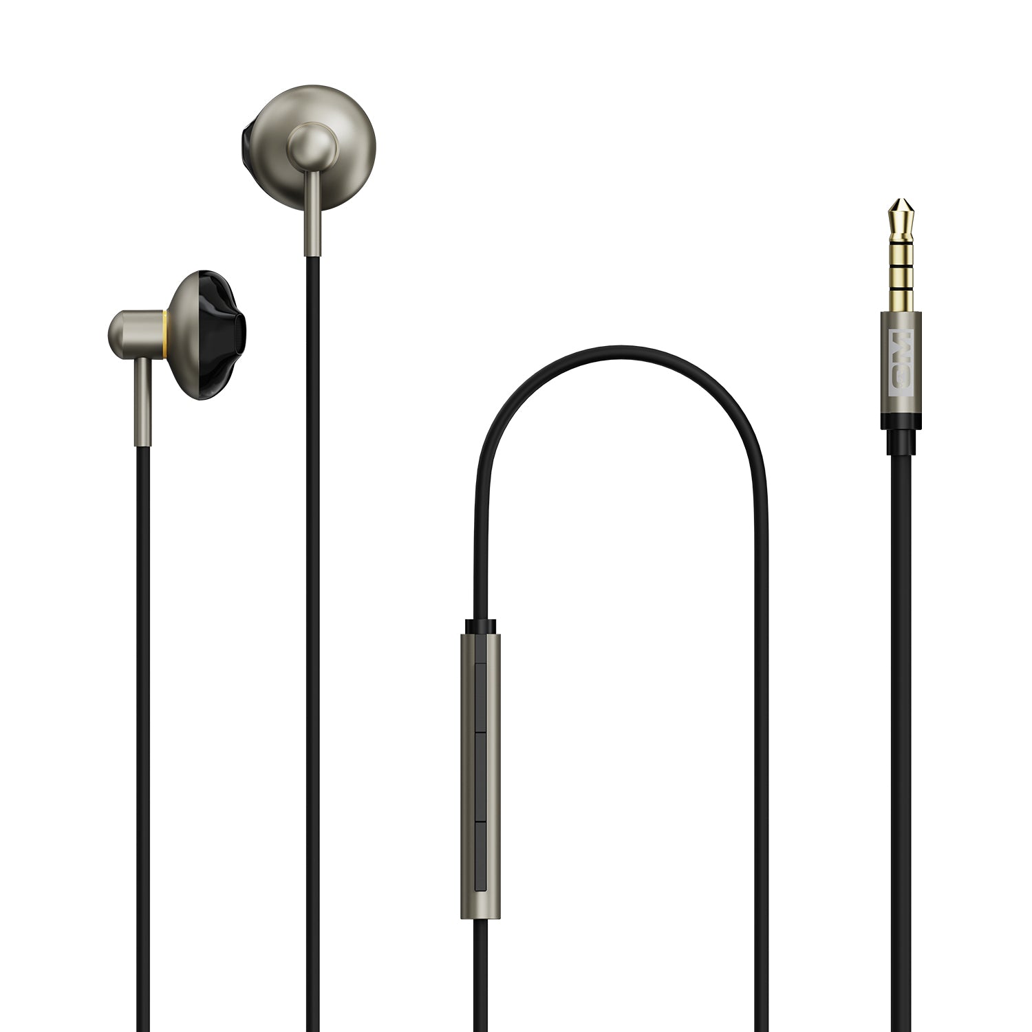 WIRED EARPHONES - HALF-IN EAR DESIGN - 3.5 MM (Tarnish)