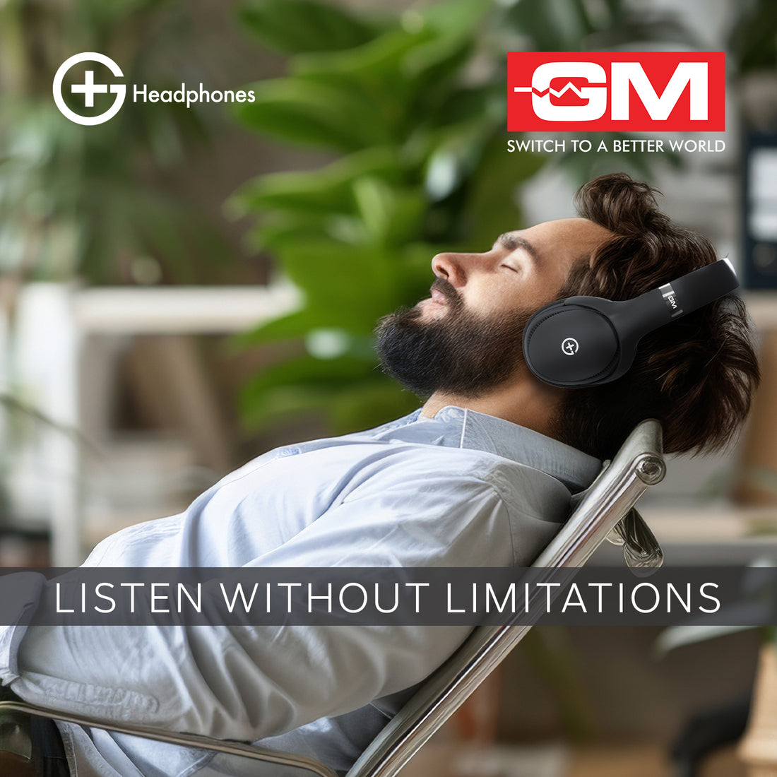 HEADPHONES - BT 5.3, 55H, PURE BASS, LOW LATENCY (Black)