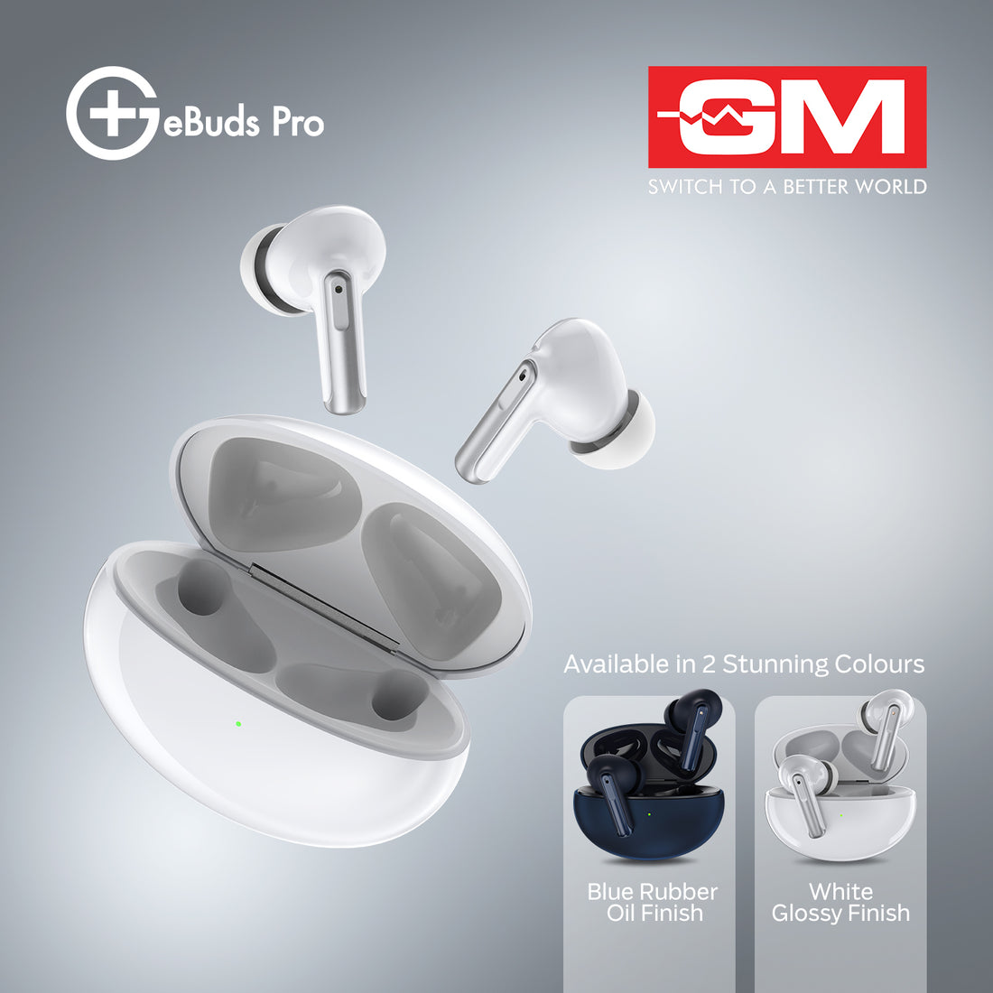 E-BUDS PRO - 30DB ANC, WIRELESS CHARGING (White)