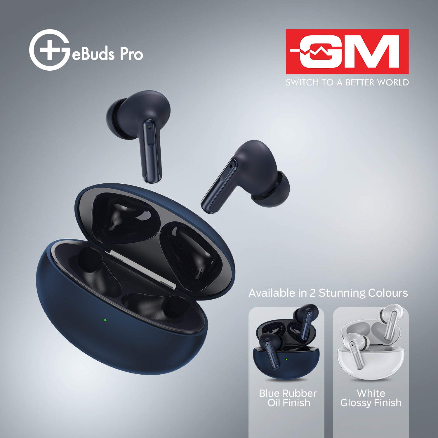 E-BUDS PRO - 30DB ANC, WIRELESS CHARGING (Blue)