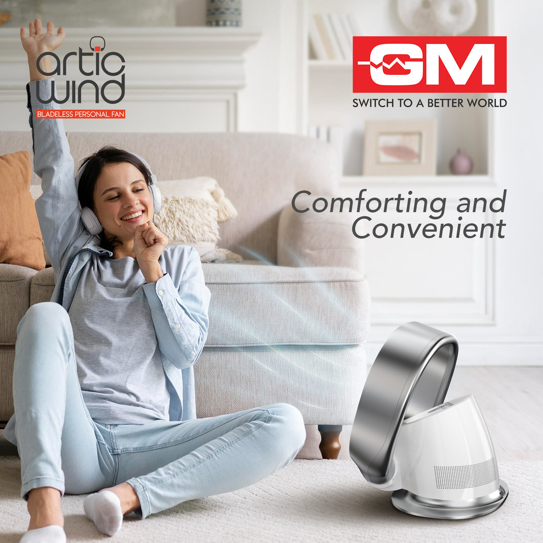 ARTIC WIND BLADELESS PERSONAL FAN (White)