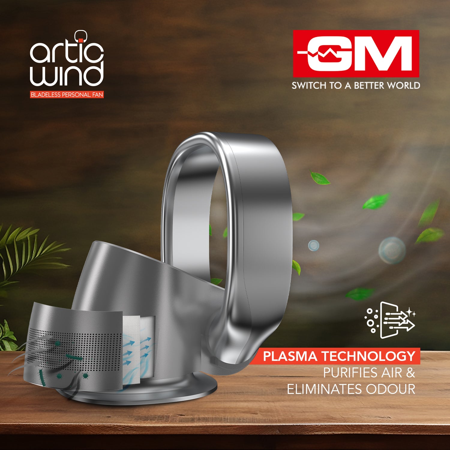 ARTIC WIND BLADELESS PERSONAL FAN (Grey)