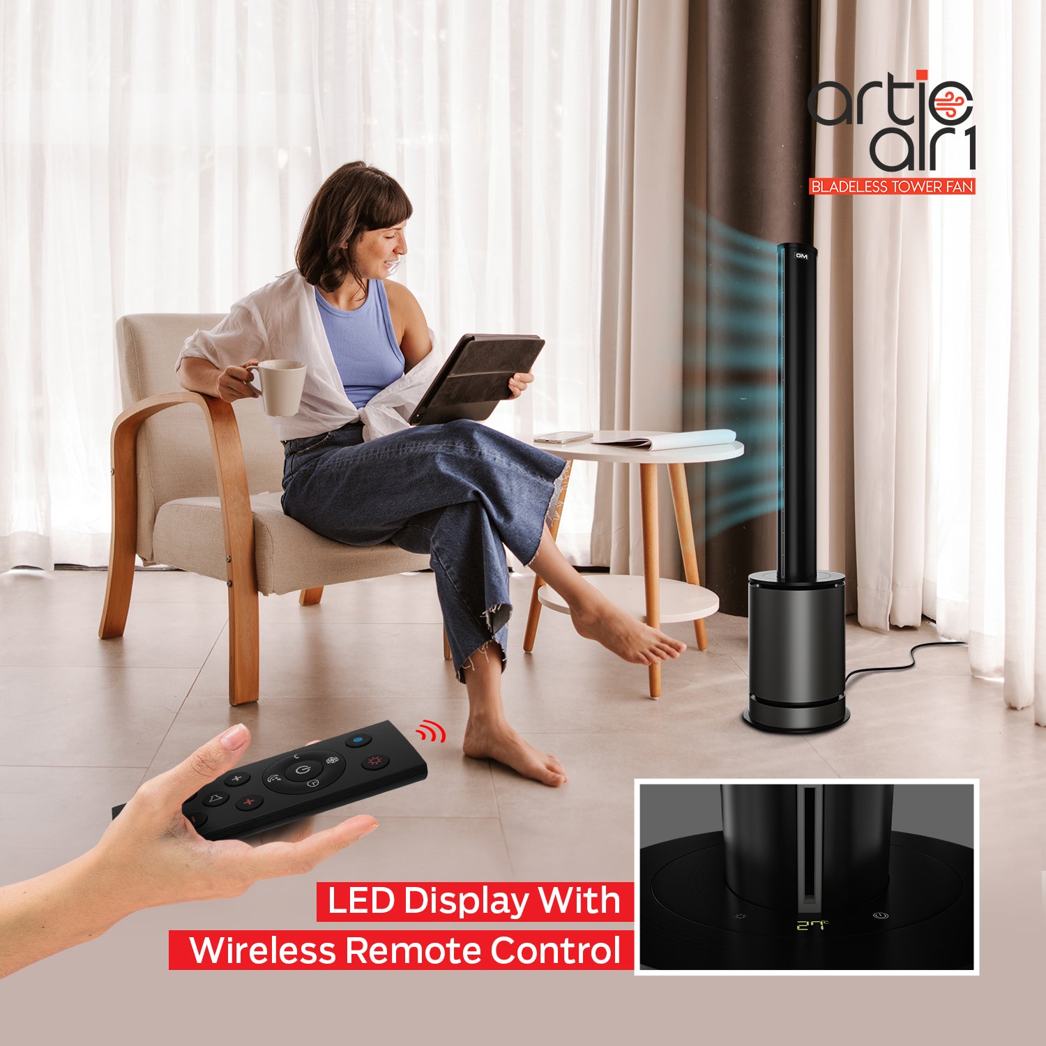 Artic Air 1 Bladeless Tower Fan Heater