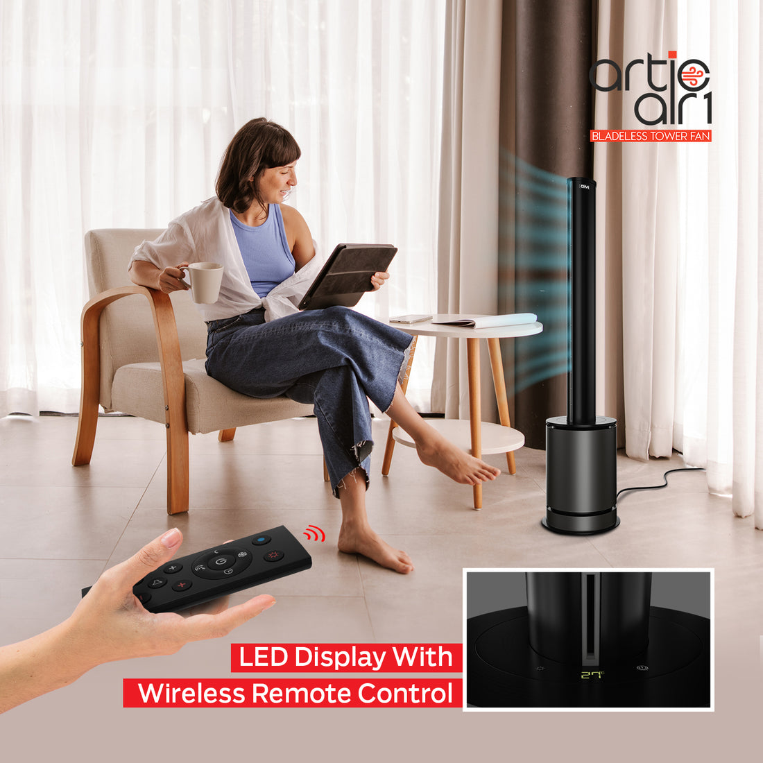 Artic Air 1 Bladeless Tower Fan Heater