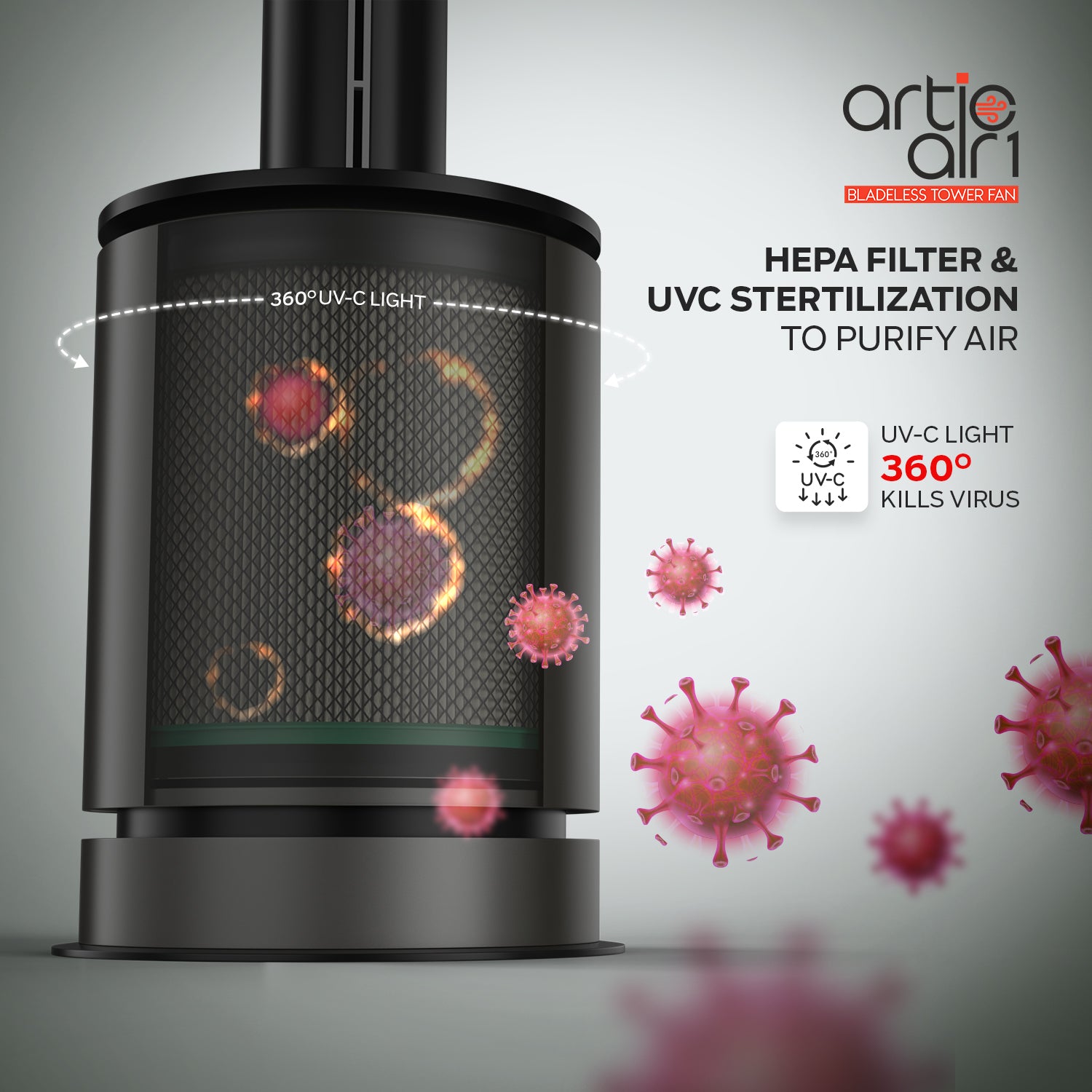 Artic Air 1 Bladeless Tower Fan Heater