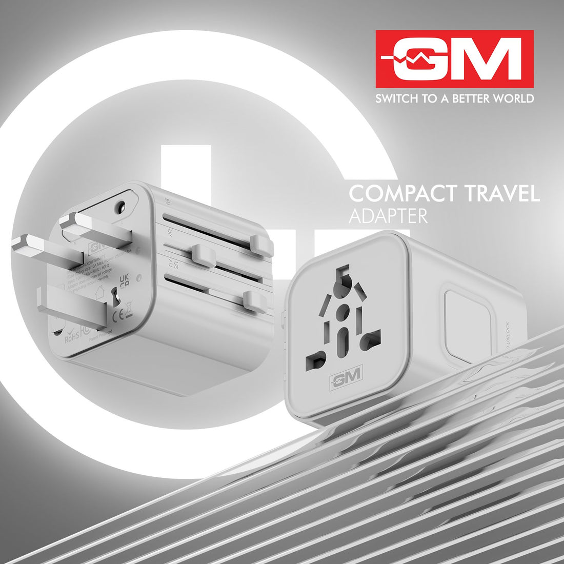 G+ Compact Travel Adapter – White