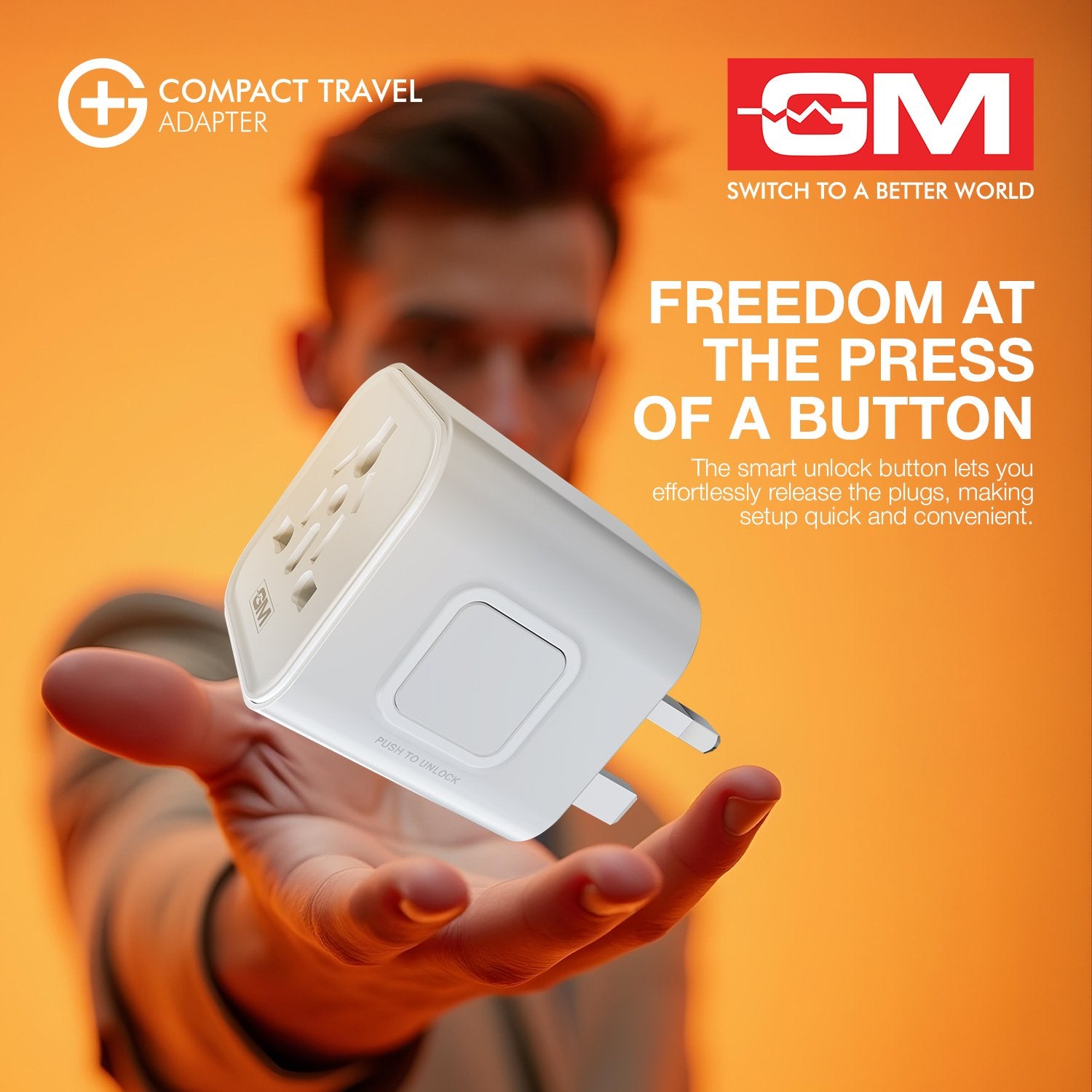 G+ Compact Travel Adapter – White