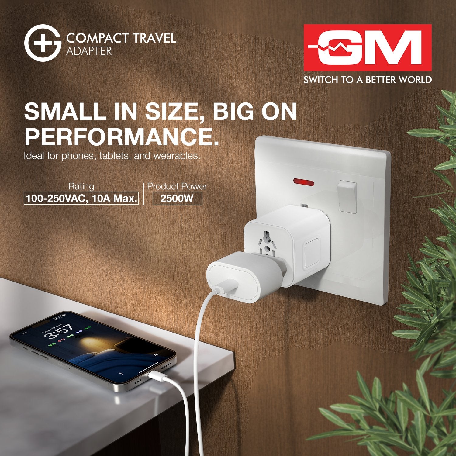 G+ Compact Travel Adapter – White
