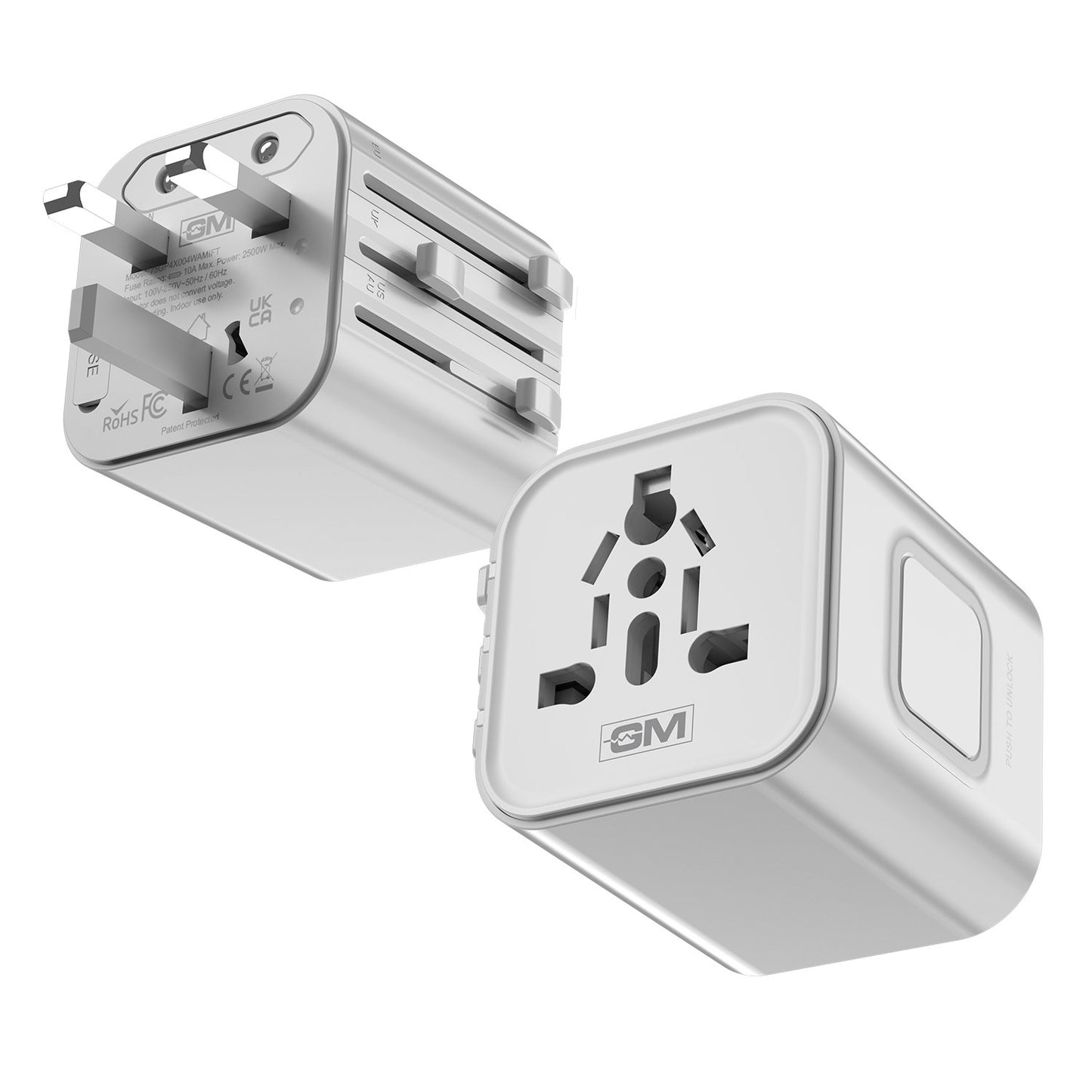 G PLUS COMPACT TRAVEL ADAPTER GL-WH — GM corporate gift