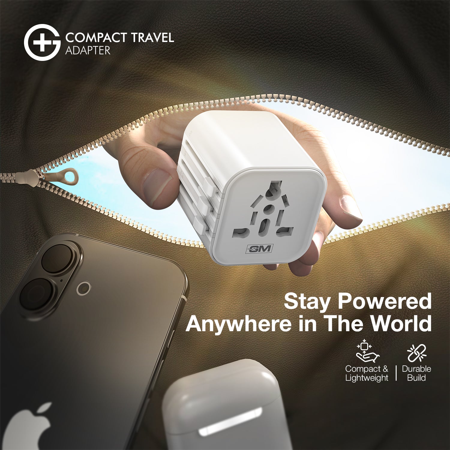G+ Compact Travel Adapter - 25W Fast Charging (White)