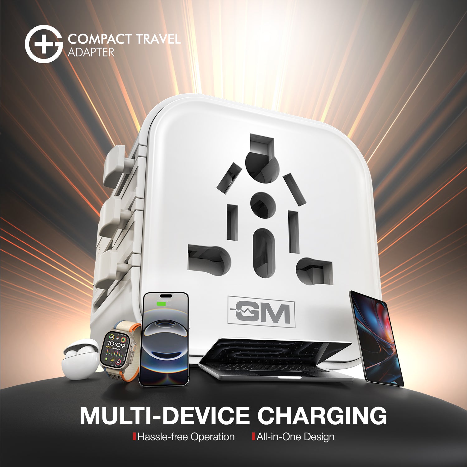 G+ Compact Travel Adapter - 25W Fast Charging (White)