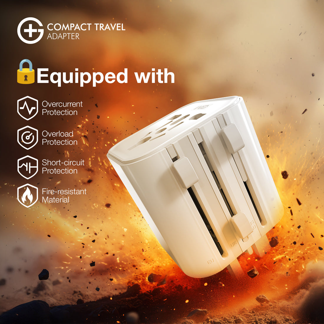 G+ Compact Travel Adapter - 25W Fast Charging (White)