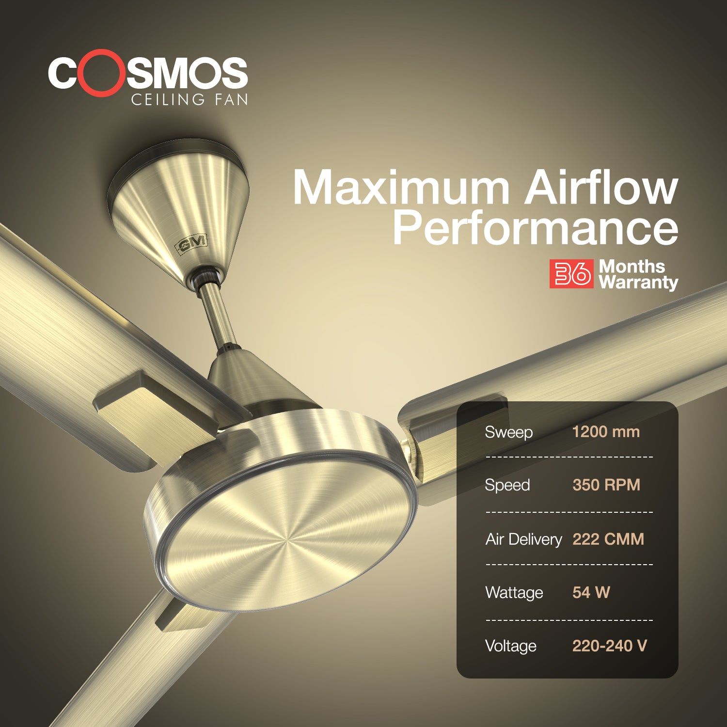 GM Cosmos - Ceiling Fan (Brass)