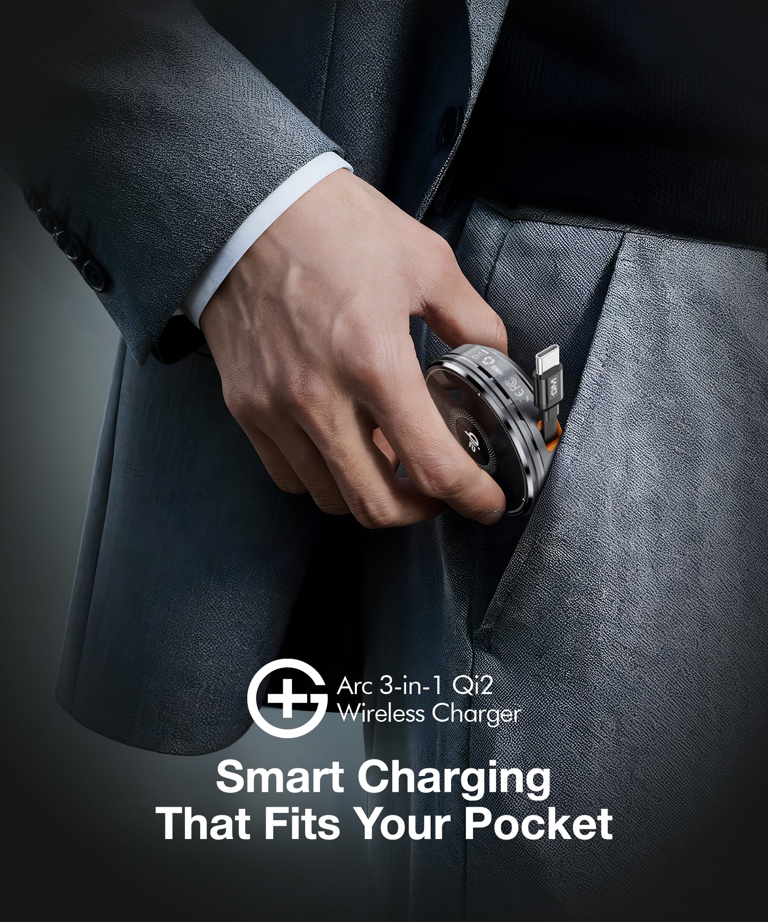 G+ Festival Combo: 33W Spyder Adapter (Electric Grey) + Air Magnetic 100W C-C Cable + Arc 3-in-1 Qi2 Wireless Charger