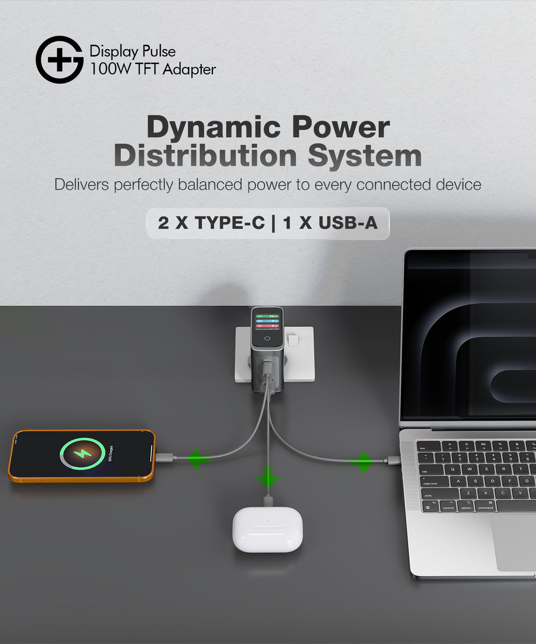 G+ Festival Combo: Quantum Qi2.2 25W Rotation Charger + Air Magnetic 100W C-C Cable + DisplayPulse 100W Adapter