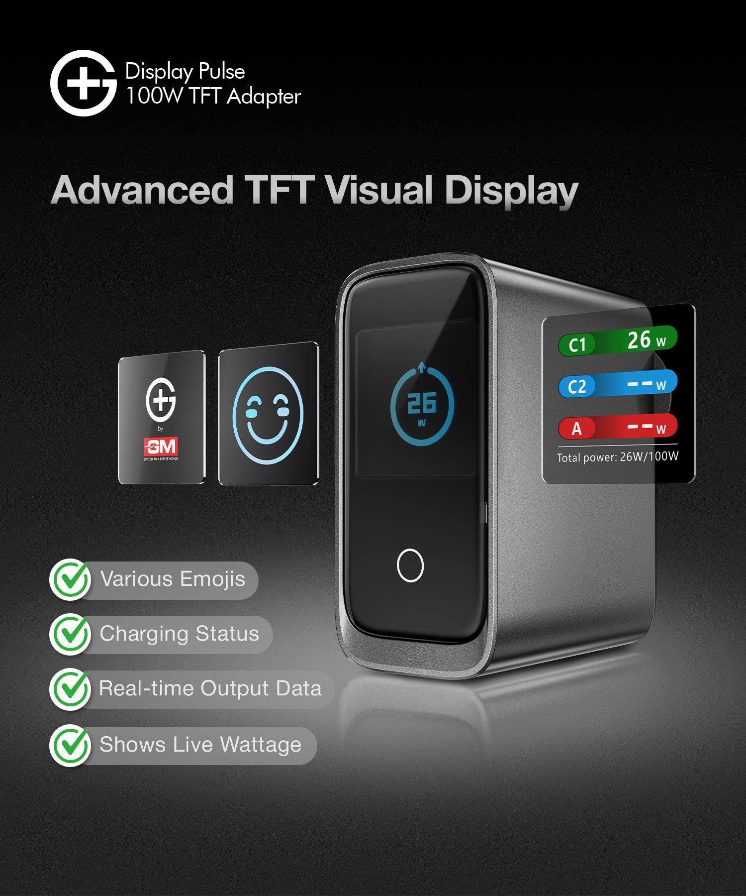 G+ Festival Combo: Quantum Qi2.2 25W Rotation Charger + Air Magnetic 100W C-C Cable + DisplayPulse 100W Adapter