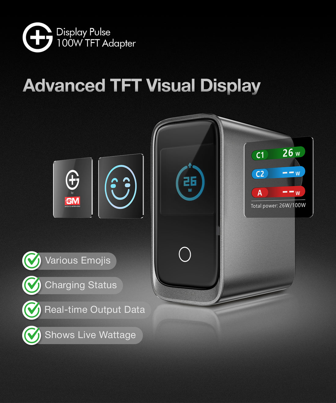 G+ Festival Combo: Quantum Qi2.2 25W Rotation Charger + Air Magnetic 100W C-C Cable + DisplayPulse 100W Adapter