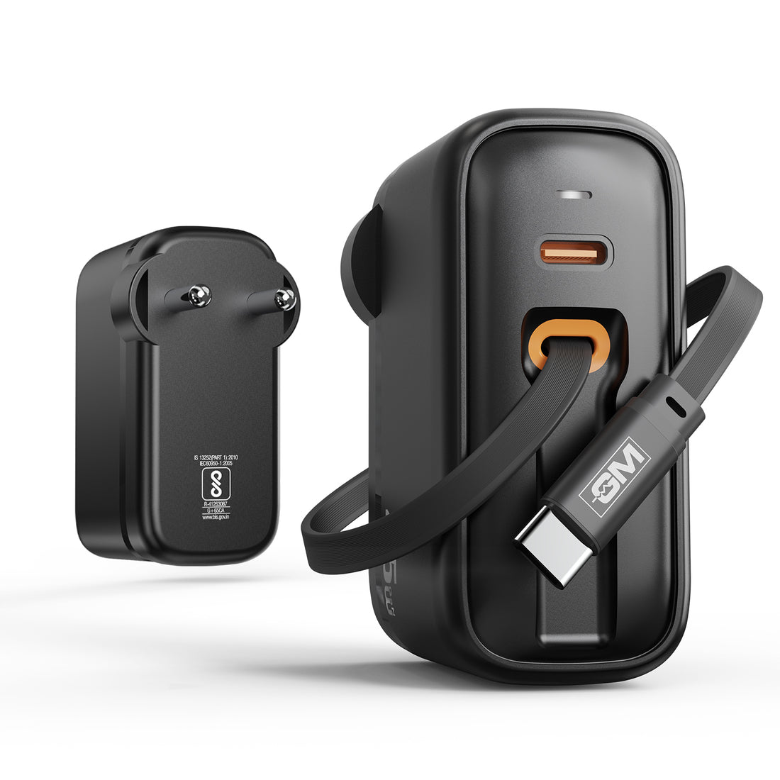 45W, 70CM RETRACTABLE CABLE (BLACK)