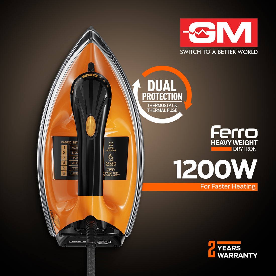 FERRO 1200 WATT HEAVYWEIGHT DRY IRON