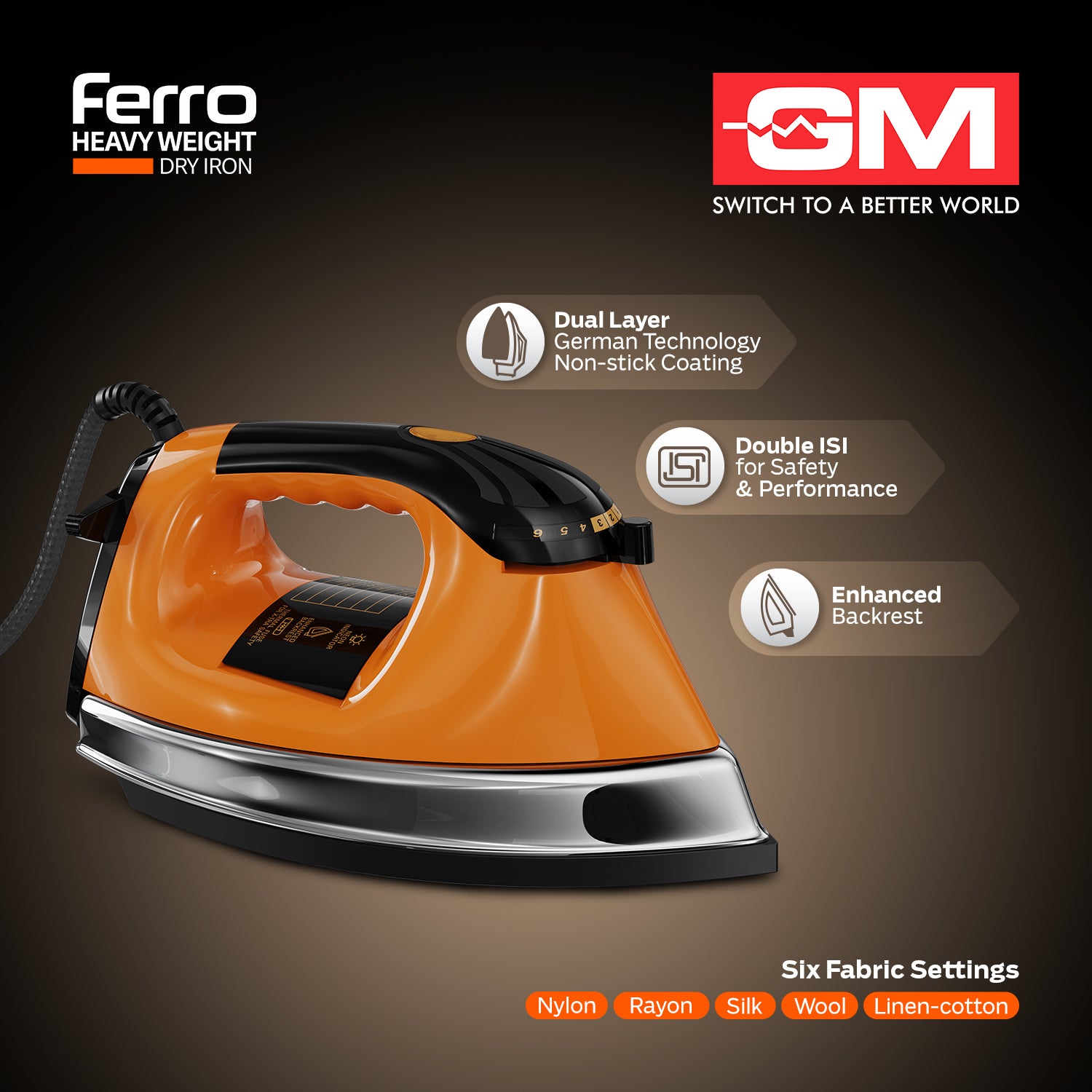 FERRO 1200 WATT HEAVYWEIGHT DRY IRON