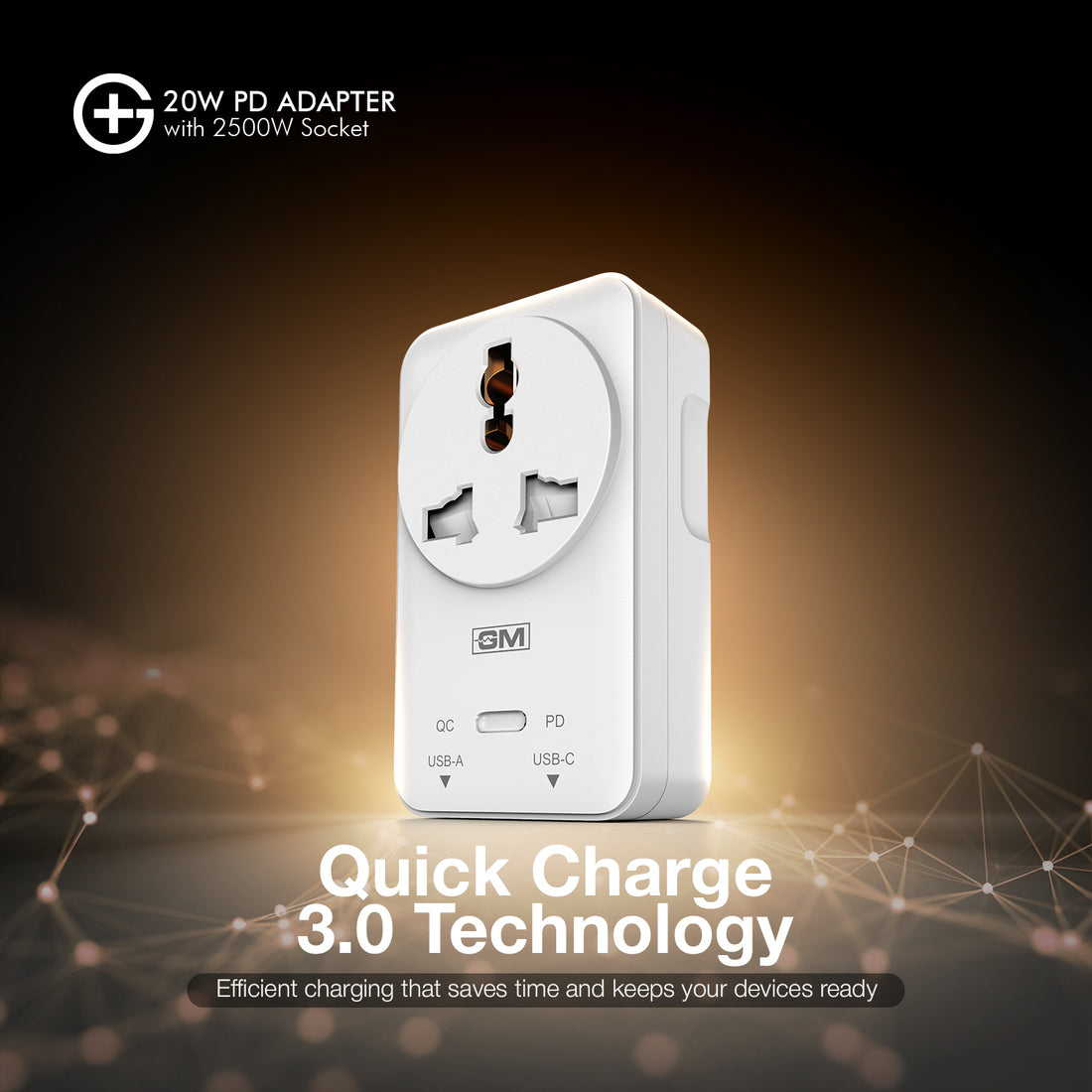 G+ PD Adapter with 2500W Socket 20W (WHITE)