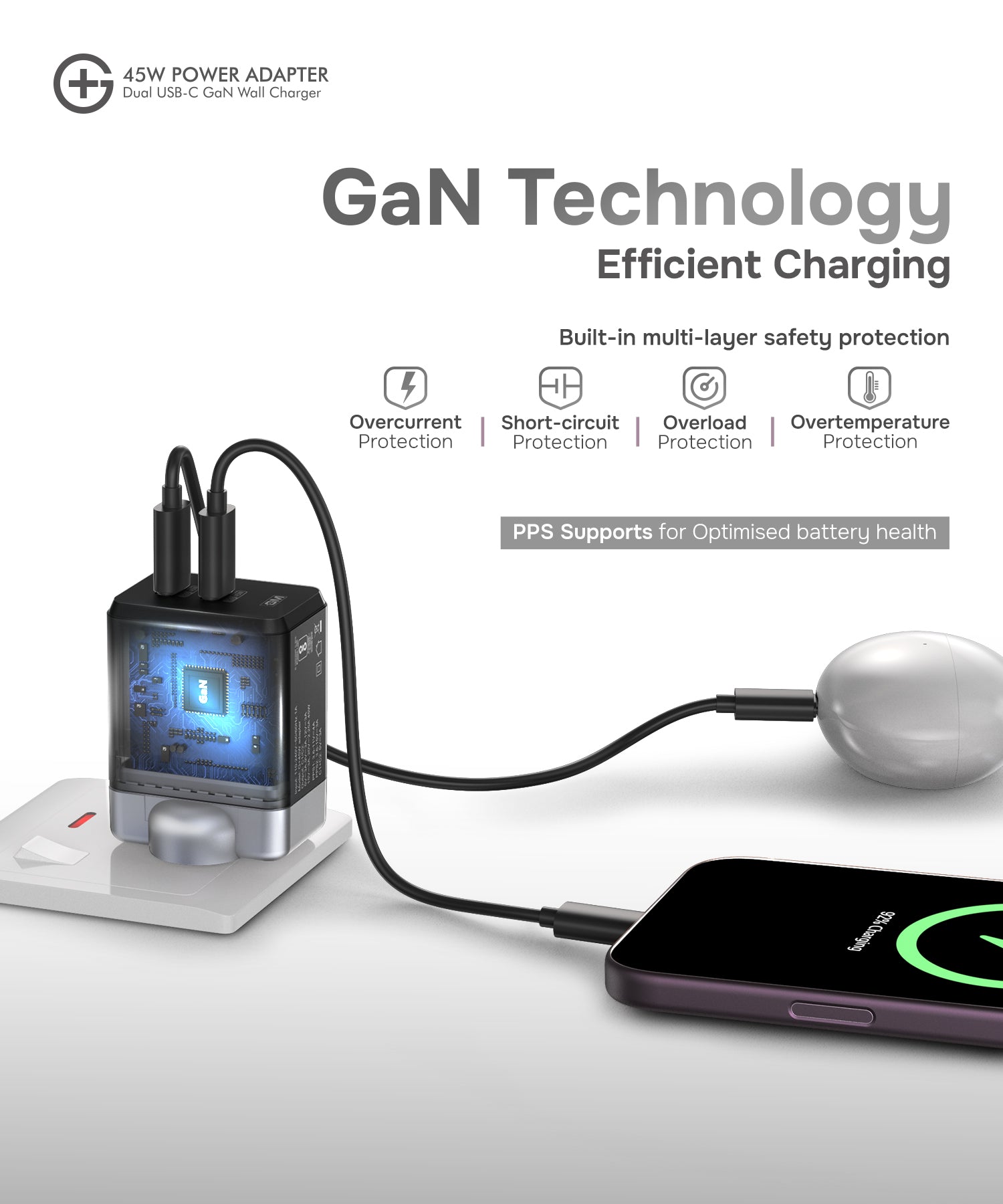 GM G+ 45W Adapter - Black