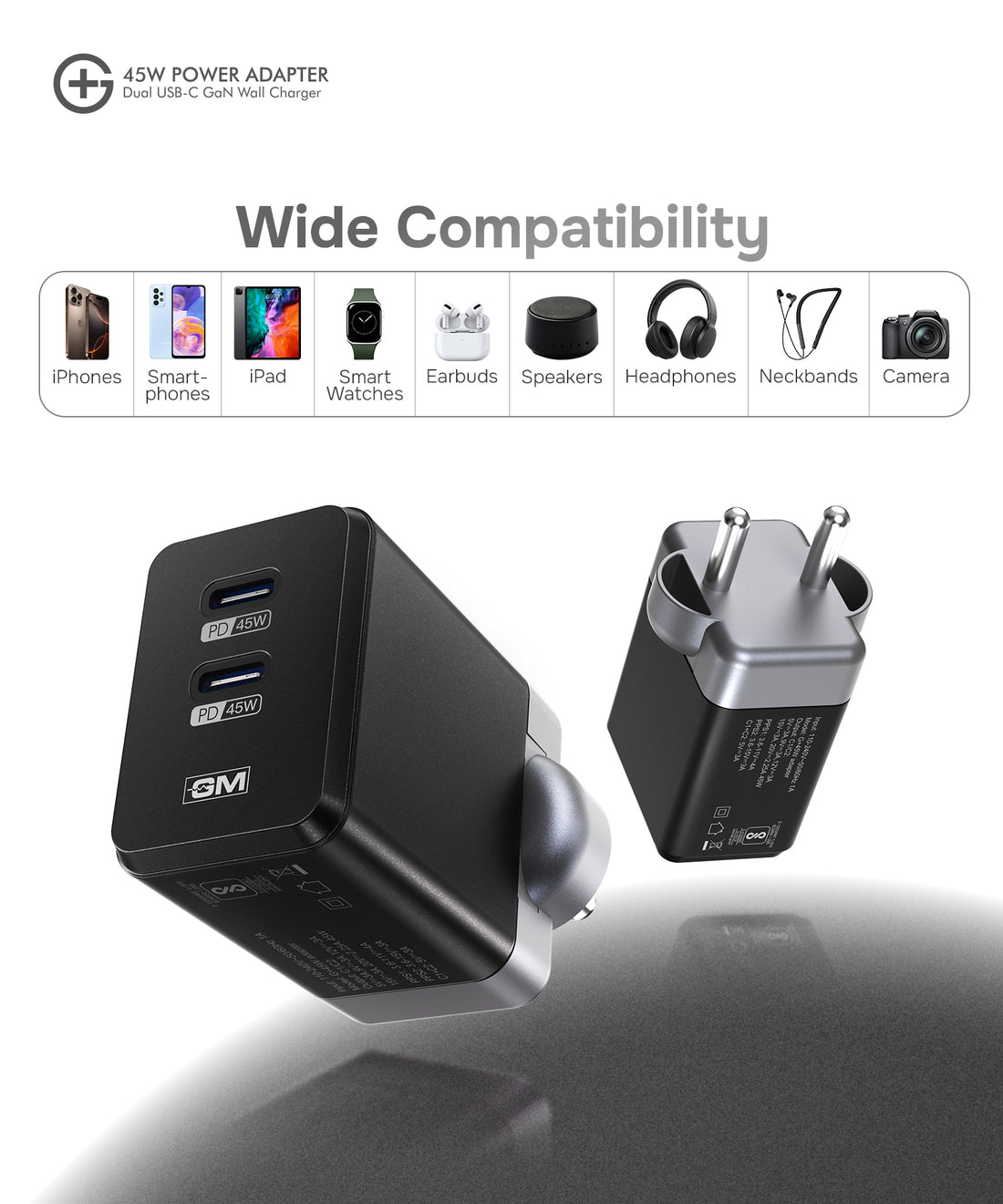 GM G+ 45W Adapter - Black