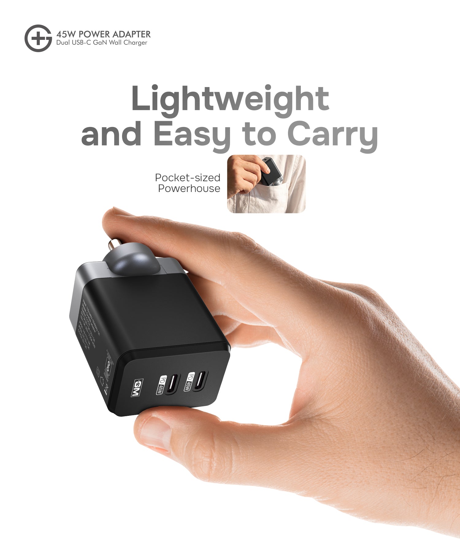 GM G+ 45W Adapter - Black