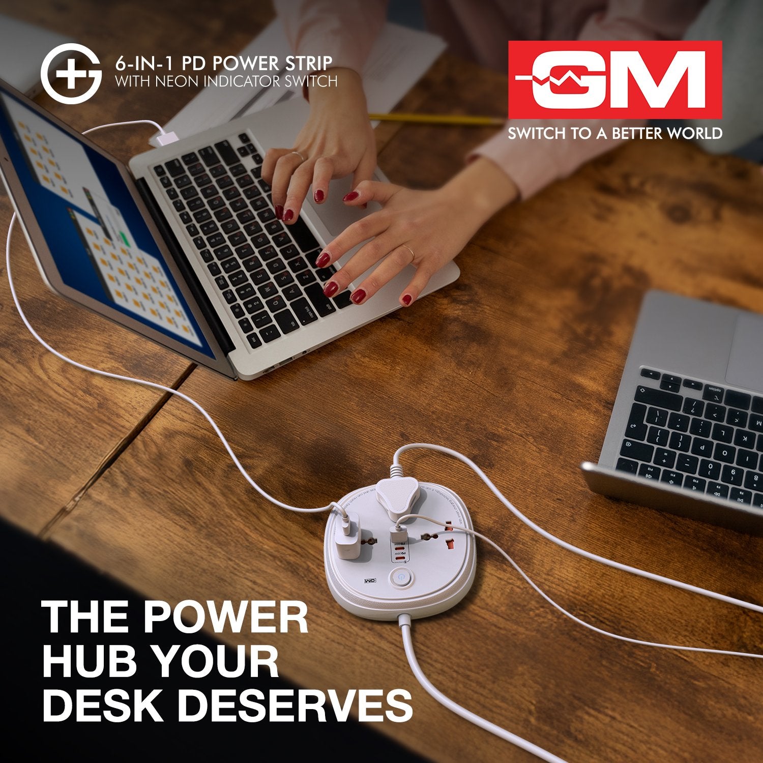 GM G+ ConnectX 6-in-1 3U1C 2M Power Strip