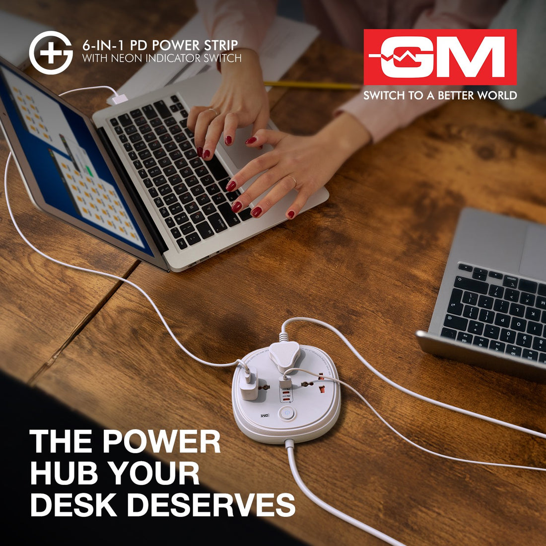 GM G+ ConnectX 6-in-1 3U1C 2M Power Strip