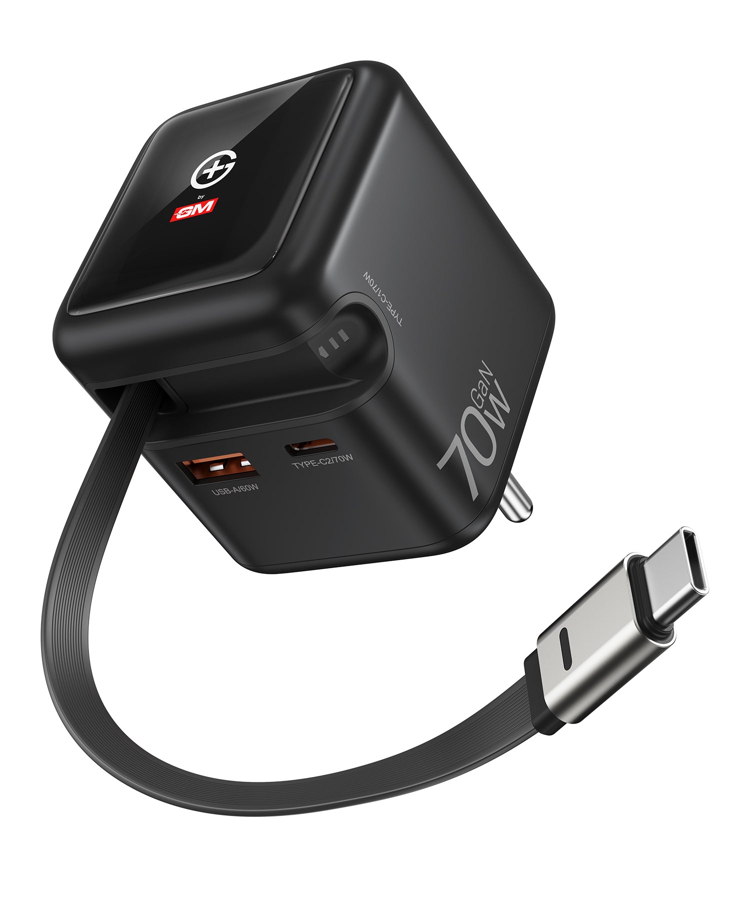 DisplayPulse 70W Adapter with Retractable Cable (Black)