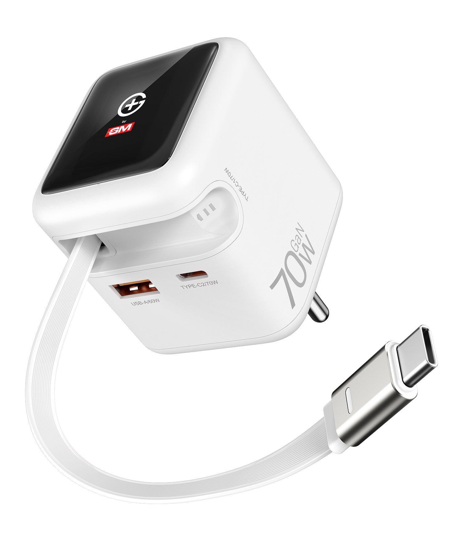 DisplayPulse 70W Adapter with Retractable Cable (White)